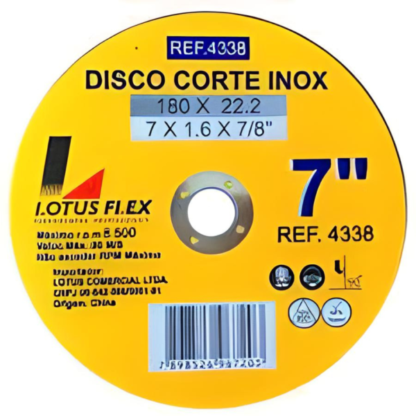 DISCO DE CORTE LOTUS INOX